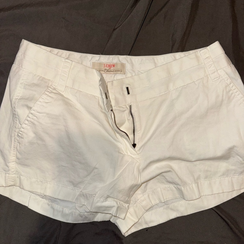 J. Crew White Chino Shorts 3.5”
